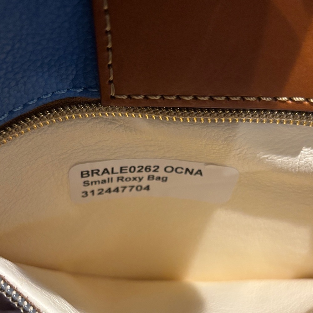 Dooney & Bourke - Raleigh Small Roxy Bag Ocean Blue Leather with Tan Trim - Picture 2 of 8